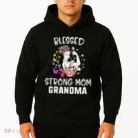 MotherS Day Blessed Strong Mom Grandma Strong Women Gift Hoodie thumb 2