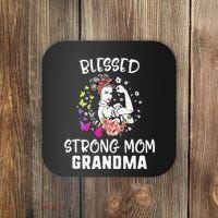 MotherS Day Blessed Strong Mom Grandma Strong Women Gift Coaster thumb 0