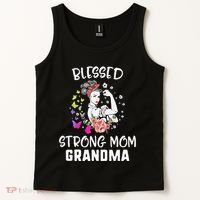 MotherS Day Blessed Strong Mom Grandma Strong Women Gift Tank Top thumb 2