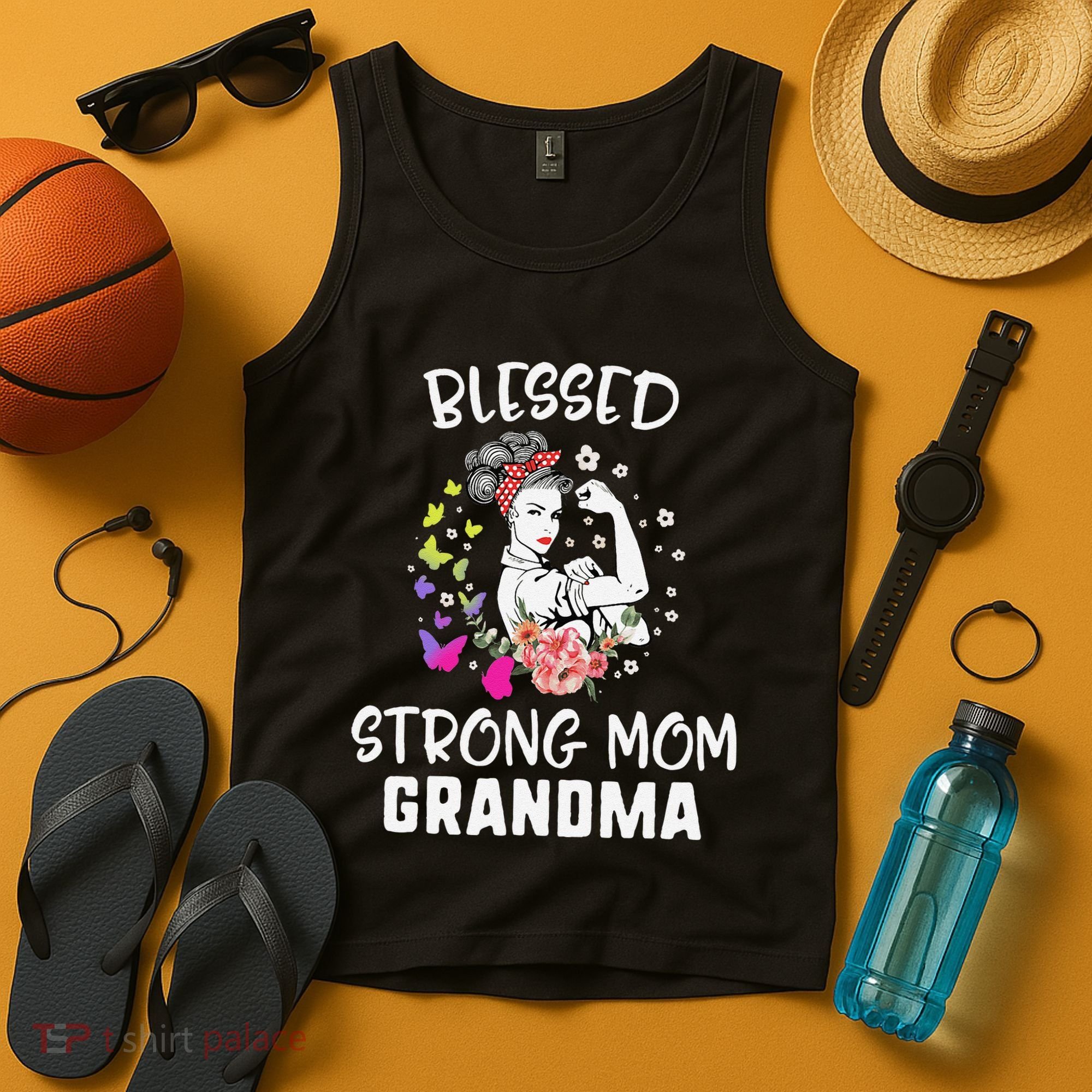 MotherS Day Blessed Strong Mom Grandma Strong Women Gift Tank Top