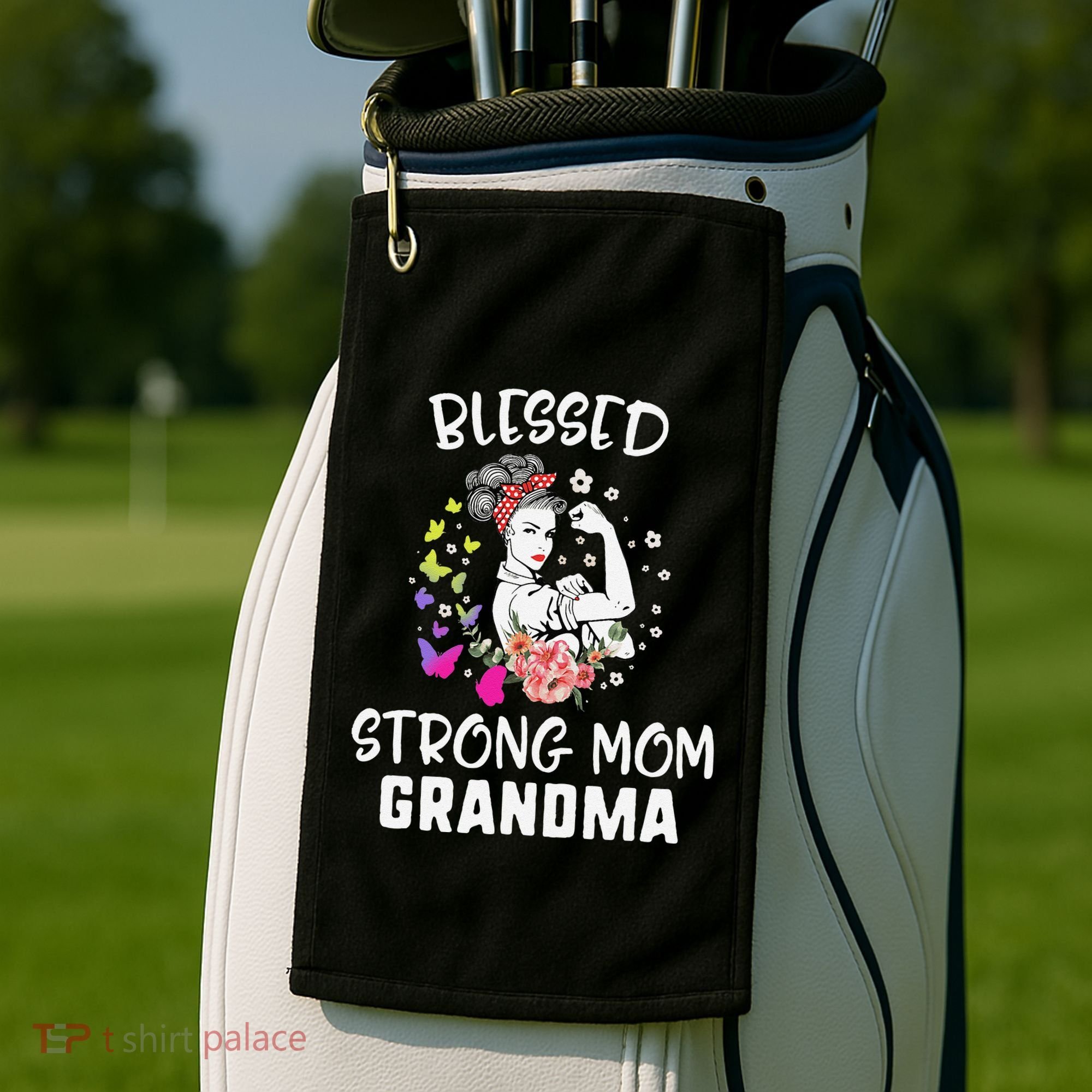 MotherS Day Blessed Strong Mom Grandma Strong Women Gift Golf Towel
