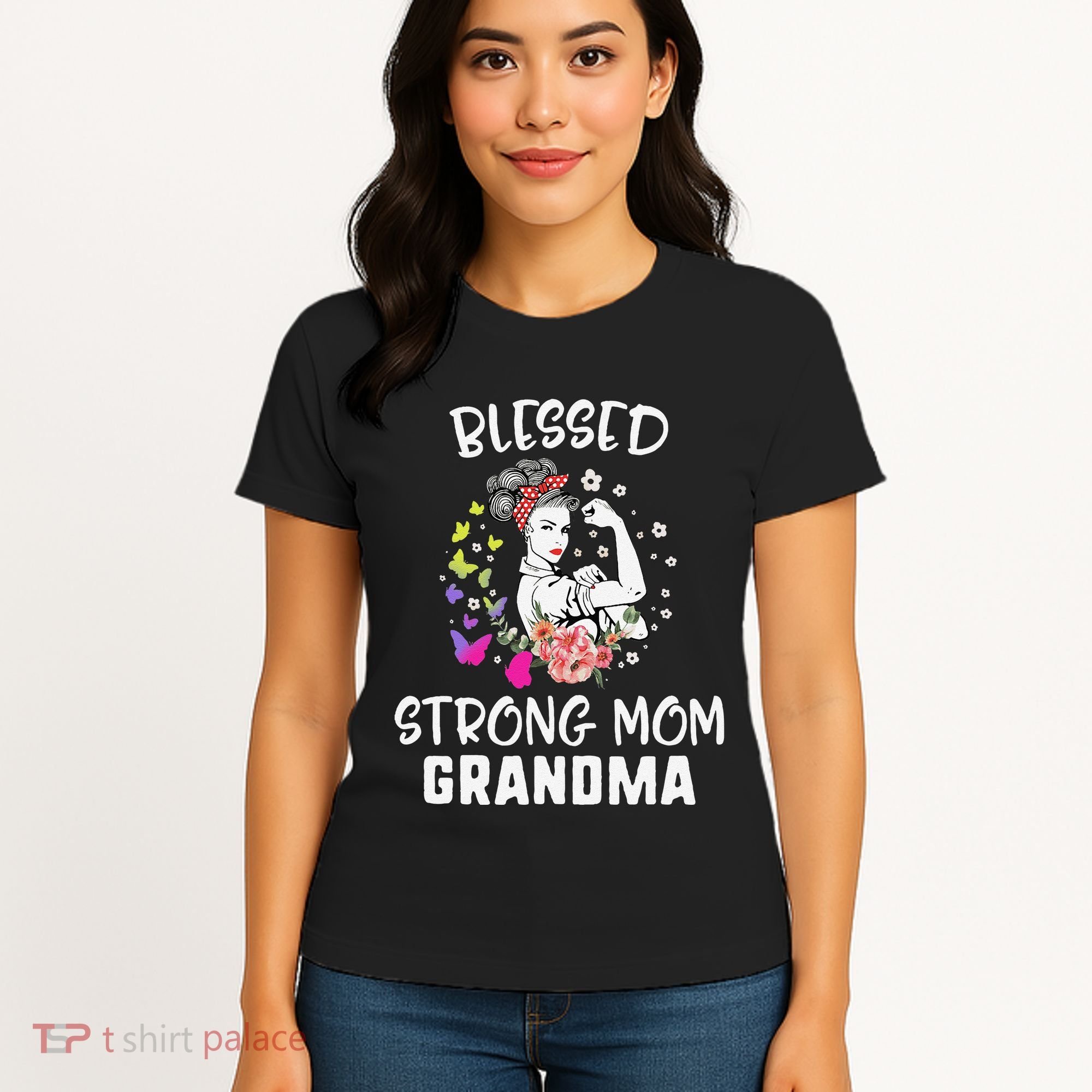 MotherS Day Blessed Strong Mom Grandma Strong Women Gift Women's T-Shirt