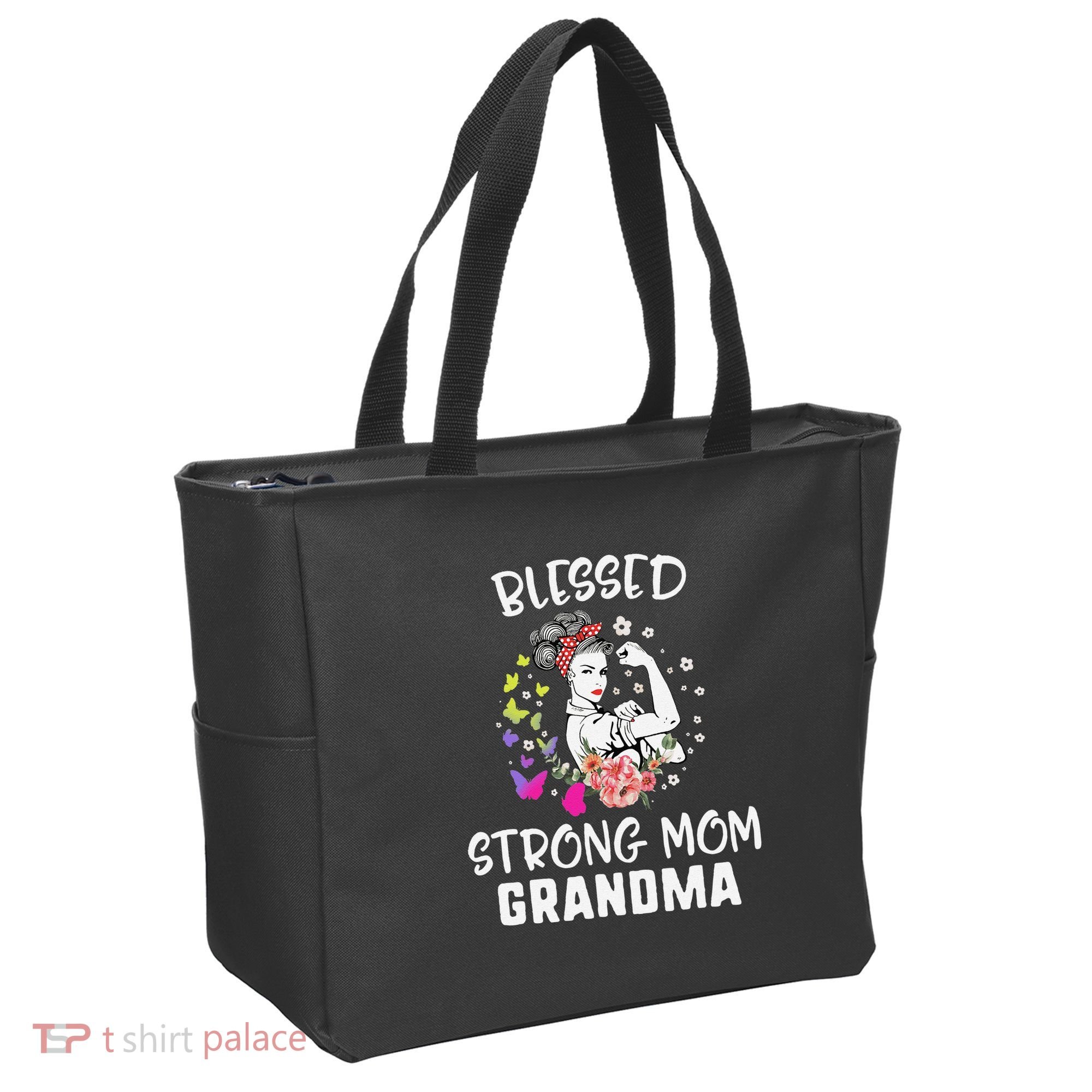 MotherS Day Blessed Strong Mom Grandma Strong Women Gift Tote Bag