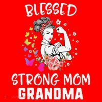 MotherS Day Blessed Strong Mom Grandma Strong Women Gift Santa Hat thumb 1