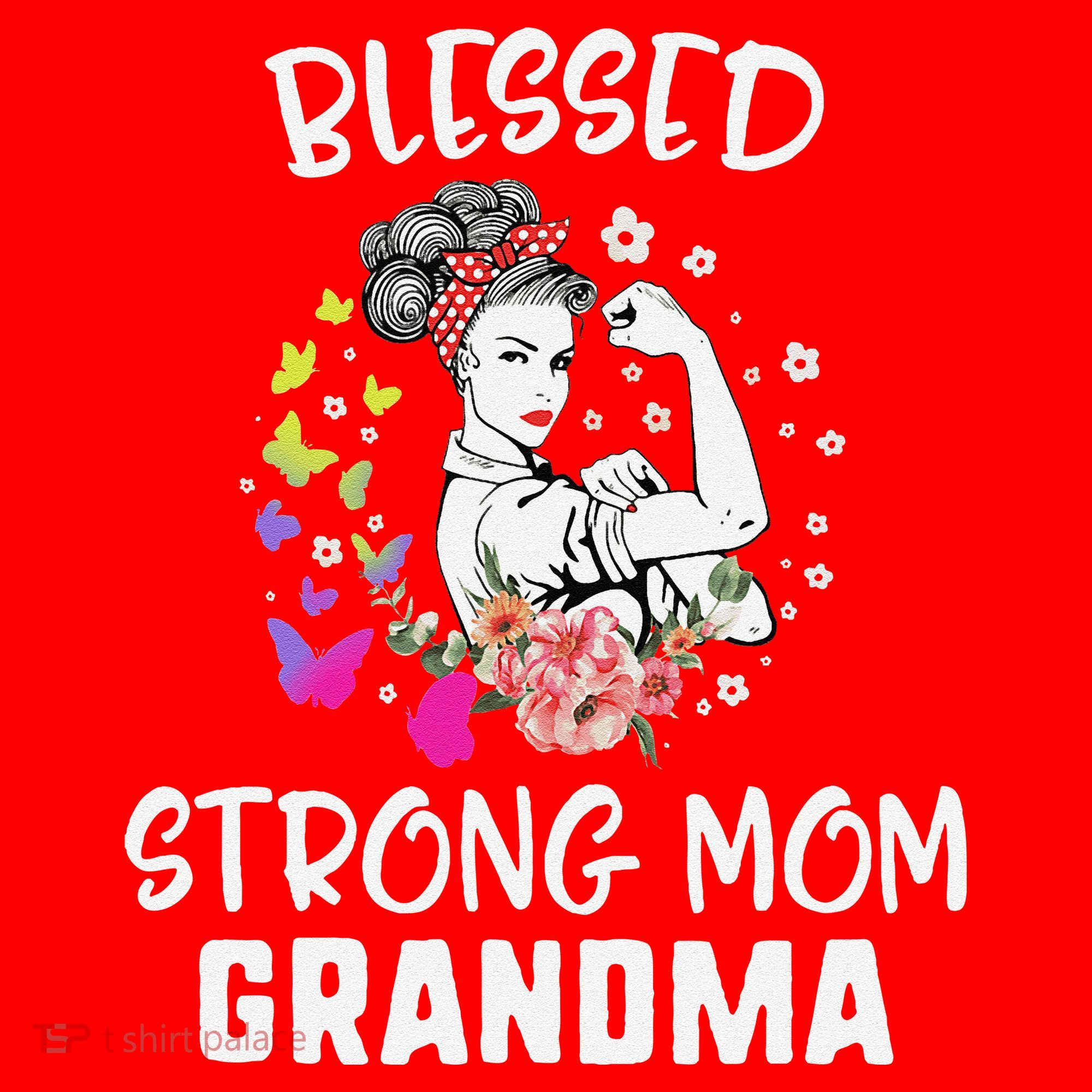 MotherS Day Blessed Strong Mom Grandma Strong Women Gift Santa Hat