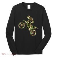 Motocross Dirt Bike Racing Camo Camouflage Long Sleeve Shirt thumb 0