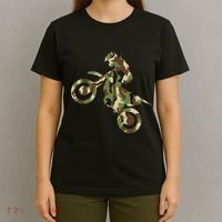 Motocross Dirt Bike Racing Camo Camouflage T-Shirt thumb 4