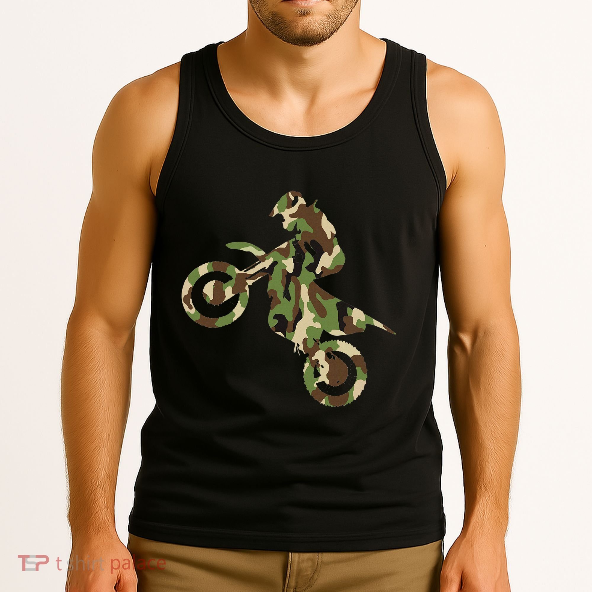 Motocross Dirt Bike Racing Camo Camouflage Tank Top