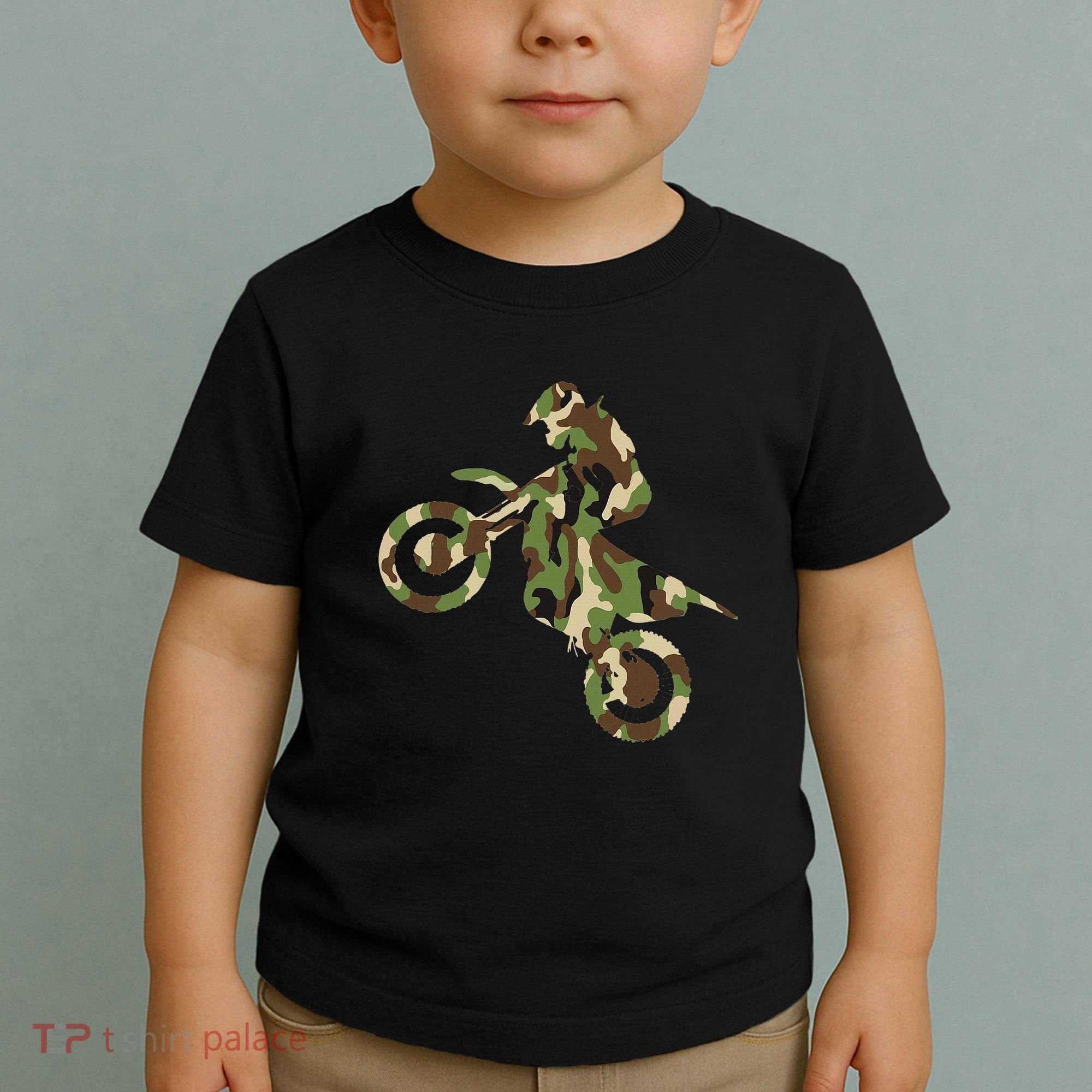Motocross Dirt Bike Racing Camo Camouflage Toddler T-Shirt