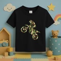 Motocross Dirt Bike Racing Camo Camouflage Toddler T-Shirt thumb 3