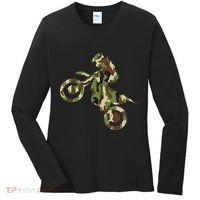 Motocross Dirt Bike Racing Camo Camouflage Women's Long Sleeve Shirt thumb 0