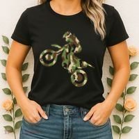 Motocross Dirt Bike Racing Camo Camouflage Women's T-Shirt thumb 2