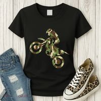 Motocross Dirt Bike Racing Camo Camouflage Women's T-Shirt thumb 3