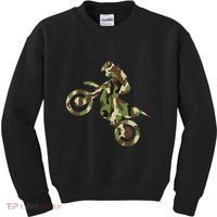 Motocross Dirt Bike Racing Camo Camouflage Kids Sweatshirt thumb 0