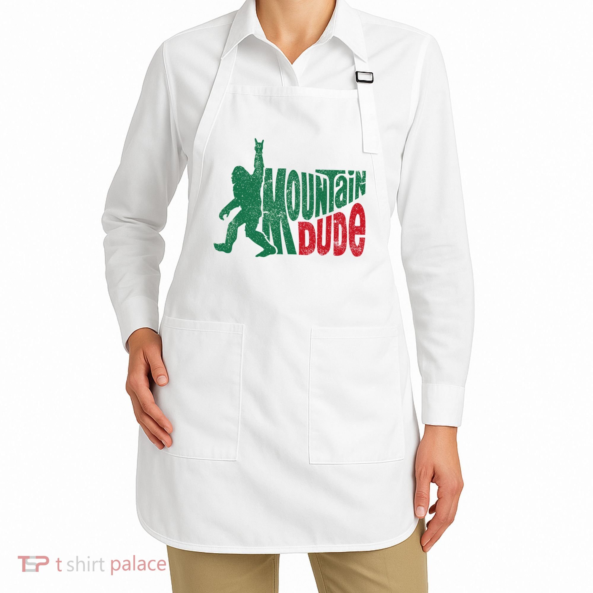 Mountain Dude Bigfoot Sasquatch Hiking Funny Apron