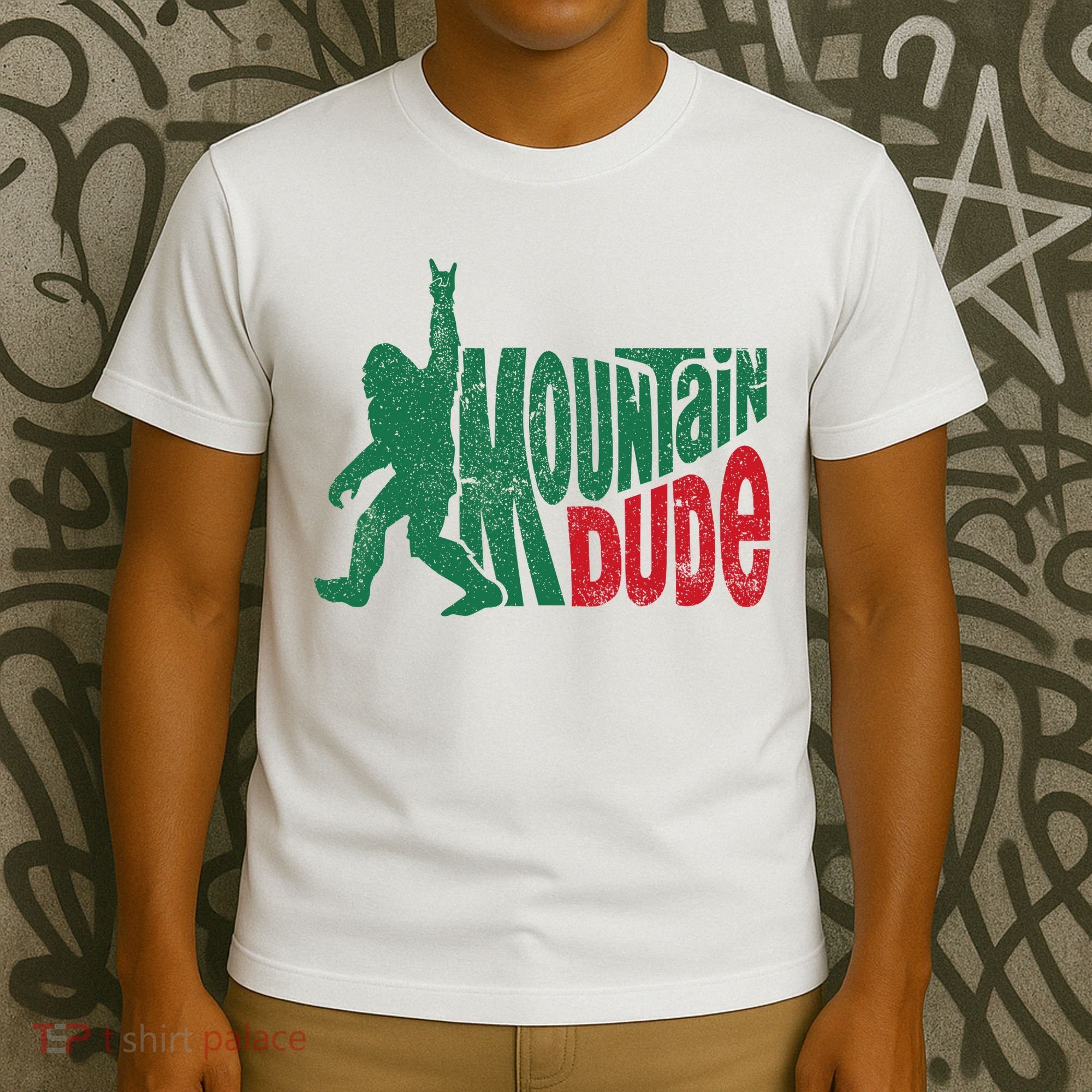 Mountain Dude Bigfoot Sasquatch Hiking Funny T-Shirt