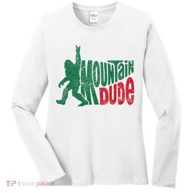 Mountain Dude Bigfoot Sasquatch Hiking Funny Women's Long Sleeve Shirt