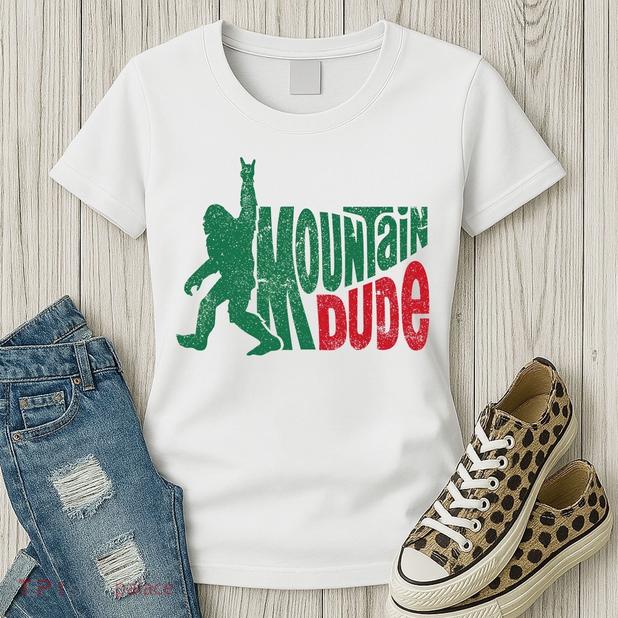 Mountain Dude Bigfoot Sasquatch Hiking Funny Women's T-Shirt