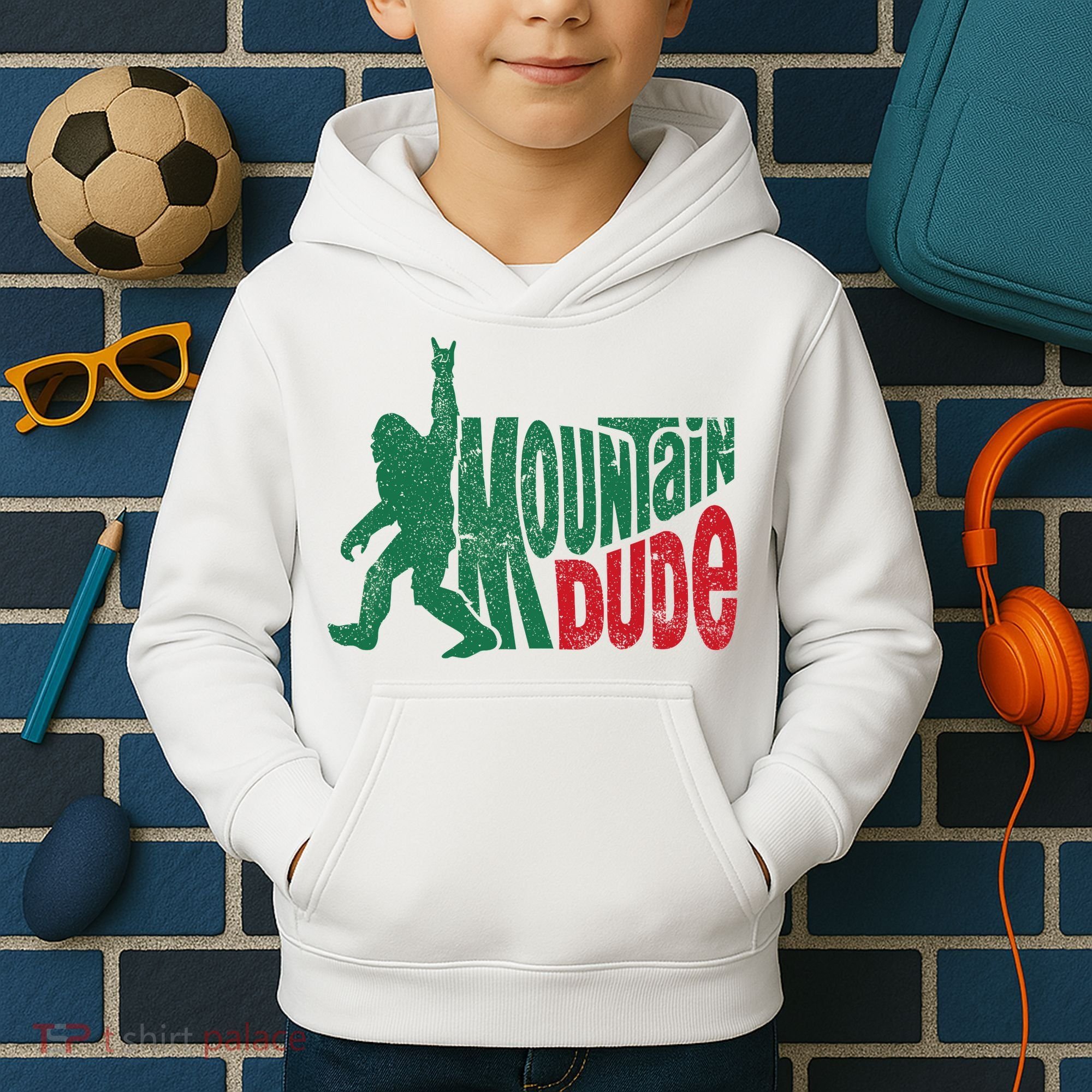 Mountain Dude Bigfoot Sasquatch Hiking Funny Kids Hoodie