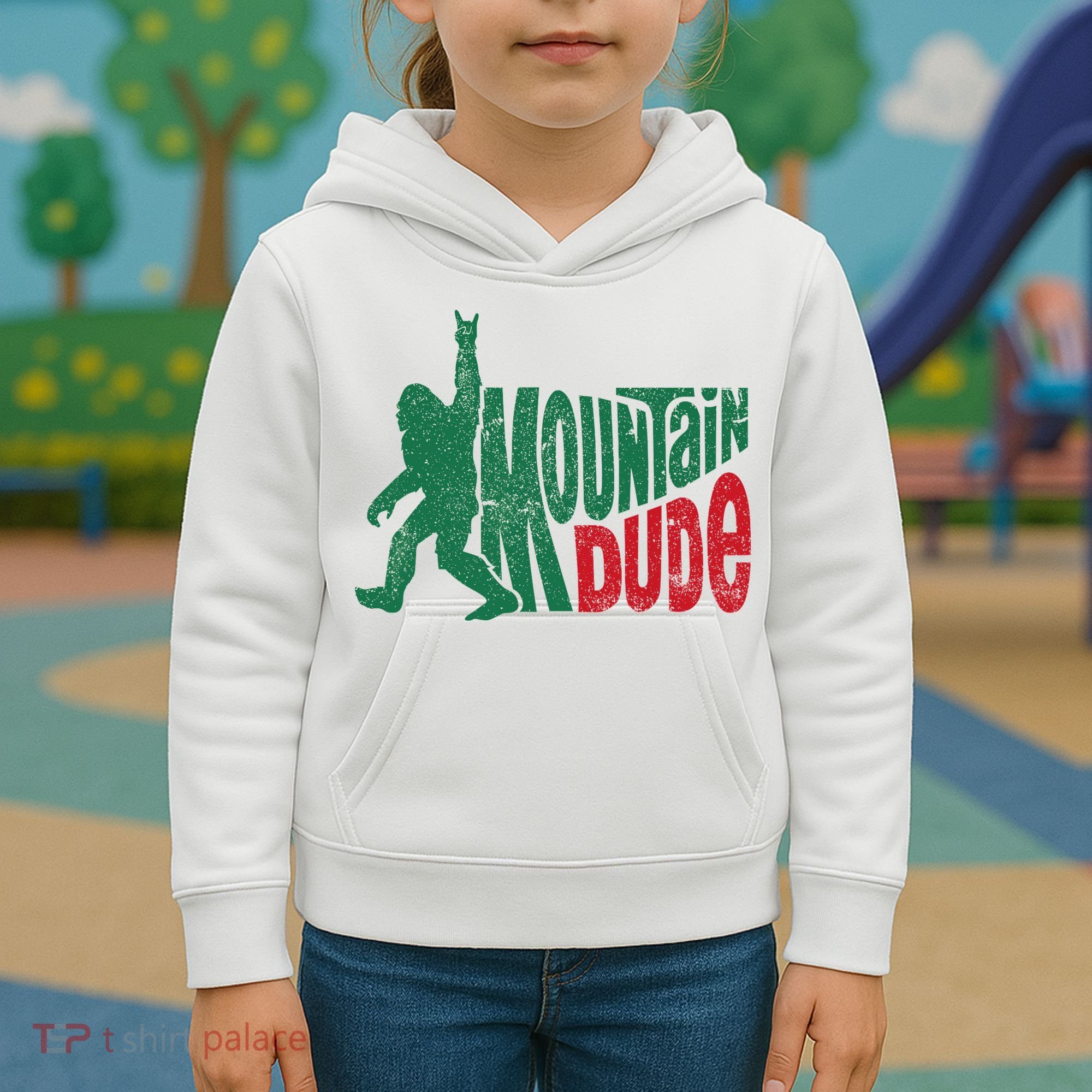 Mountain Dude Bigfoot Sasquatch Hiking Funny Kids Hoodie