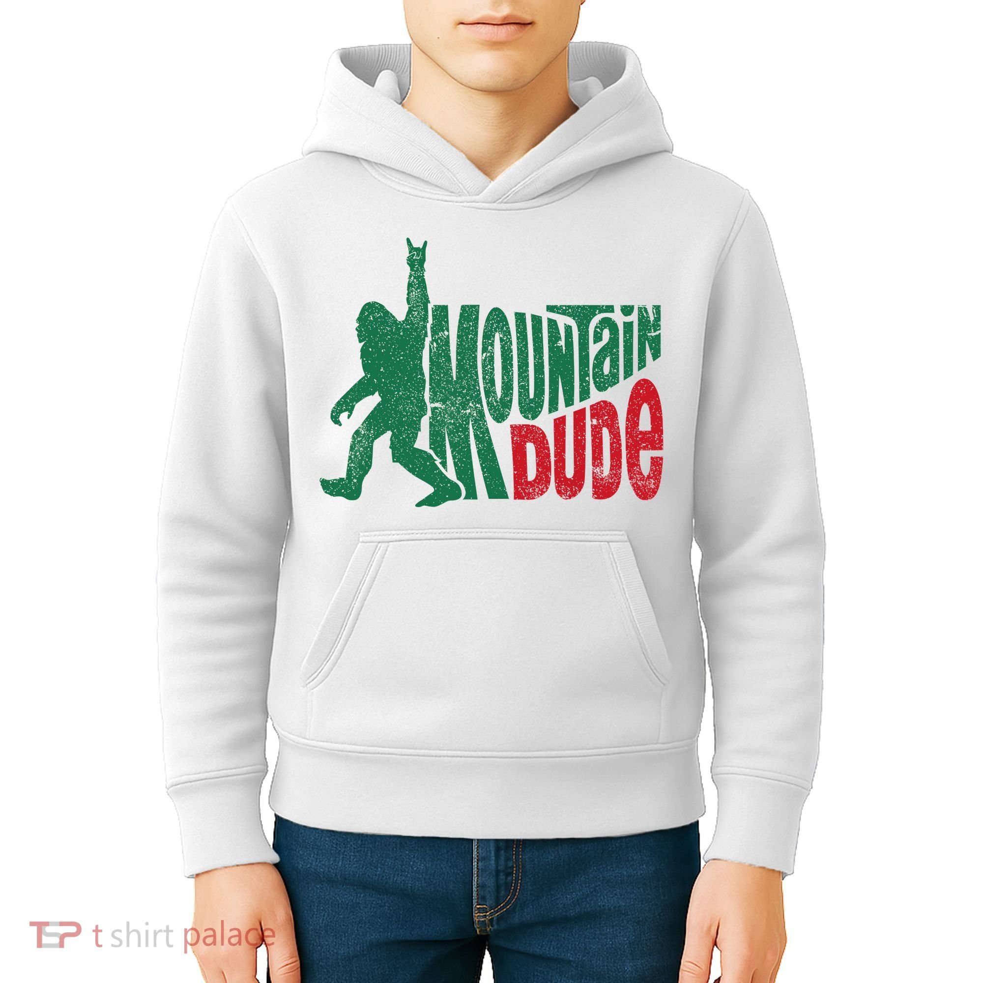 Mountain Dude Bigfoot Sasquatch Hiking Funny Kids Hoodie