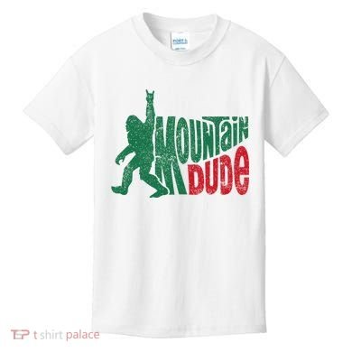 Mountain Dude Bigfoot Sasquatch Hiking Funny Kids T-Shirt