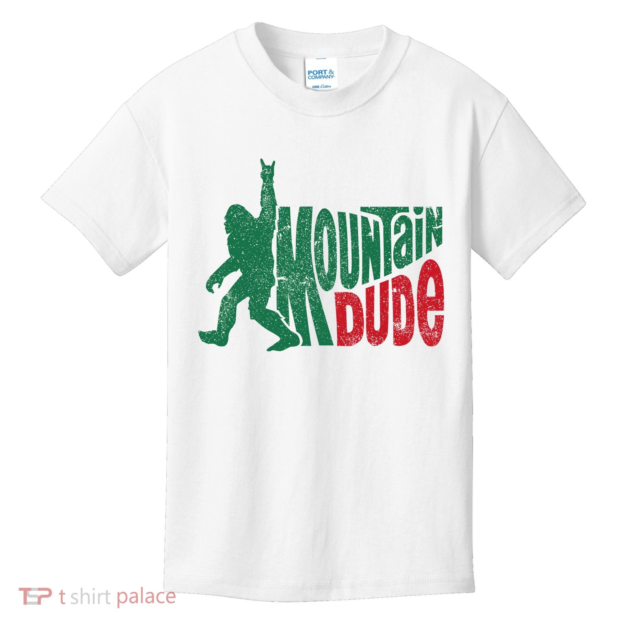 Mountain Dude Bigfoot Sasquatch Hiking Funny Kids T-Shirt