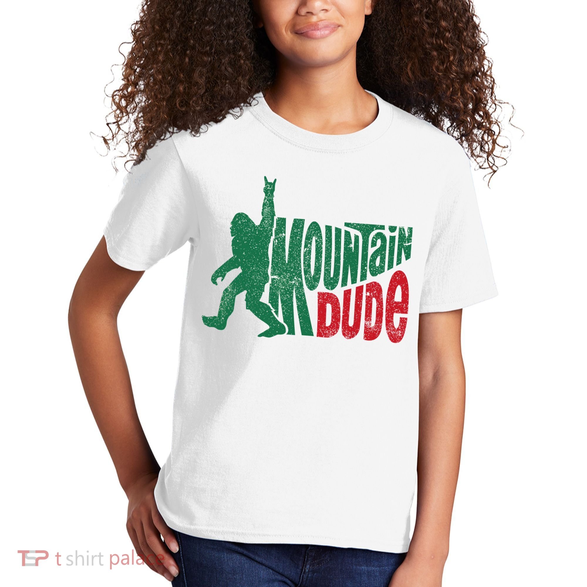 Mountain Dude Bigfoot Sasquatch Hiking Funny Kids T-Shirt