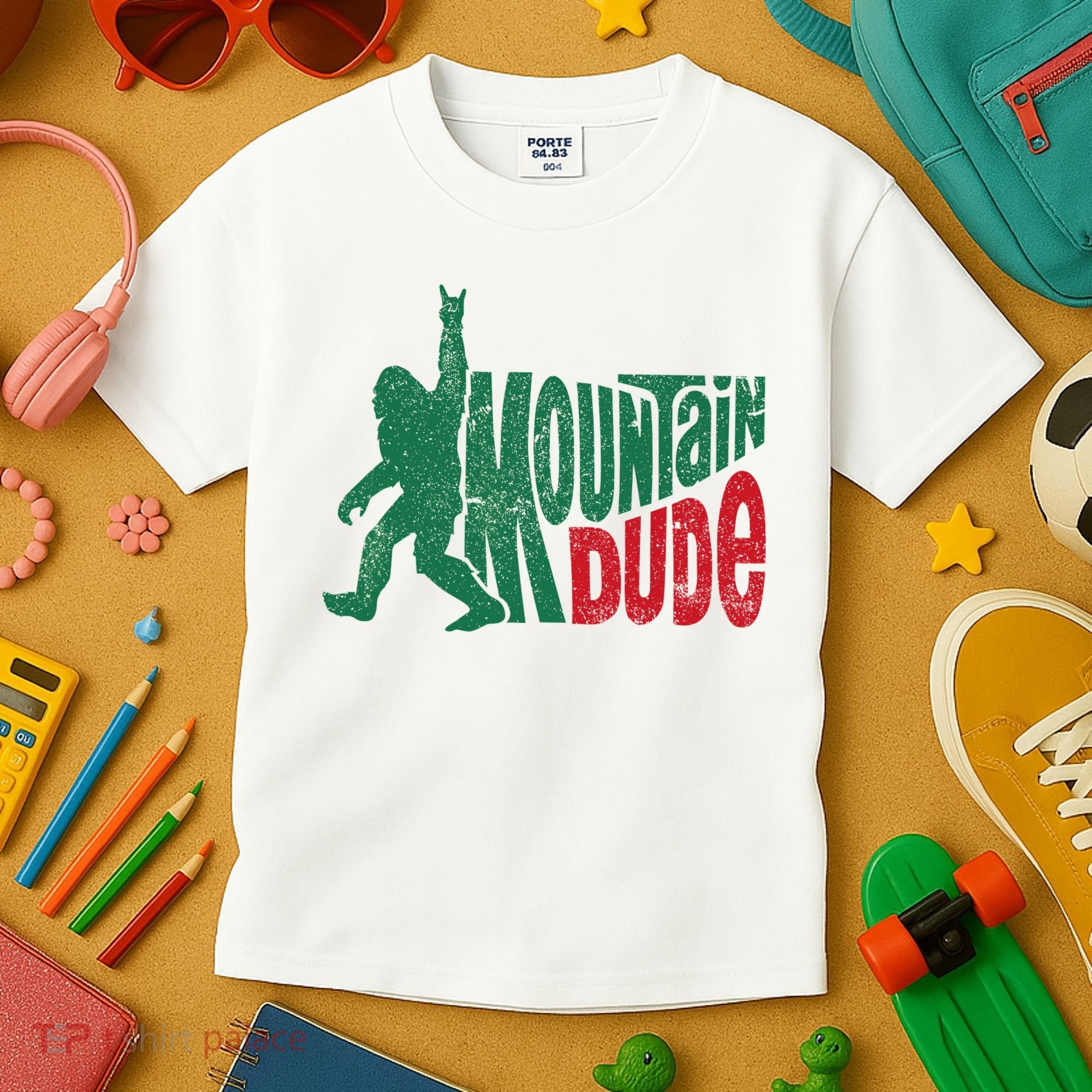 Mountain Dude Bigfoot Sasquatch Hiking Funny Kids T-Shirt