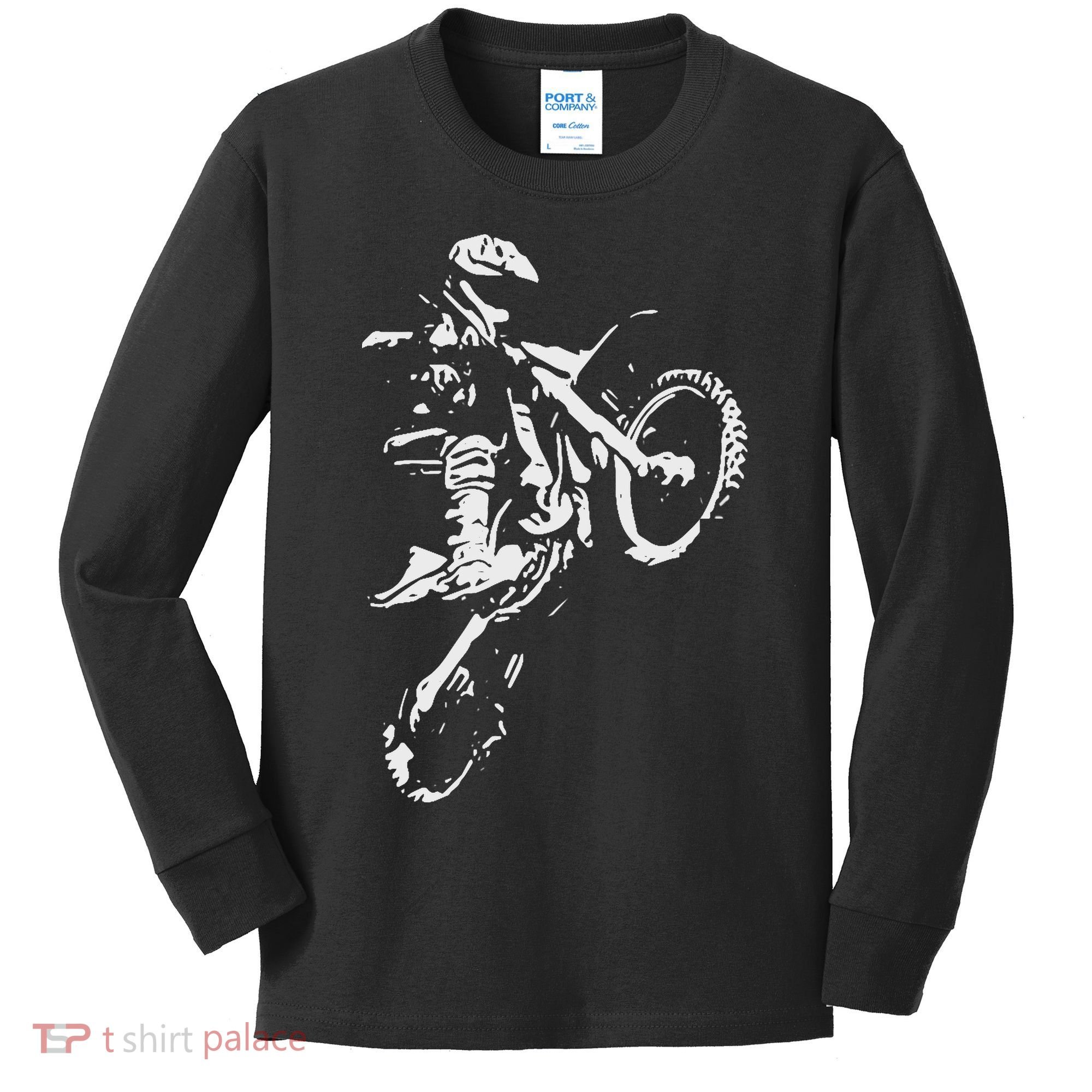 Motocross Dirt Bike Kids Long Sleeve Shirt