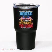Merica Drinkin Booze And Refusing To Lose Since 1776 4th Of July USA Tumbler thumb 0