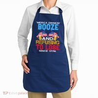 Merica Drinkin Booze And Refusing To Lose Since 1776 4th Of July USA Apron thumb 2