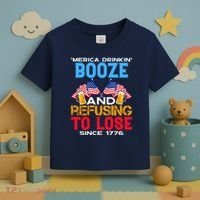Merica Drinkin Booze And Refusing To Lose Since 1776 4th Of July USA Toddler T-Shirt thumb 3