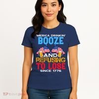 Merica Drinkin Booze And Refusing To Lose Since 1776 4th Of July USA Women's T-Shirt thumb 4
