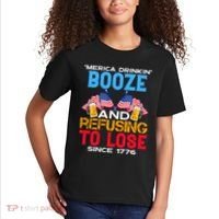 Merica Drinkin Booze And Refusing To Lose Since 1776 4th Of July USA Kids T-Shirt thumb 2