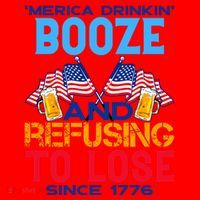 Merica Drinkin Booze And Refusing To Lose Since 1776 4th Of July USA Santa Hat thumb 1