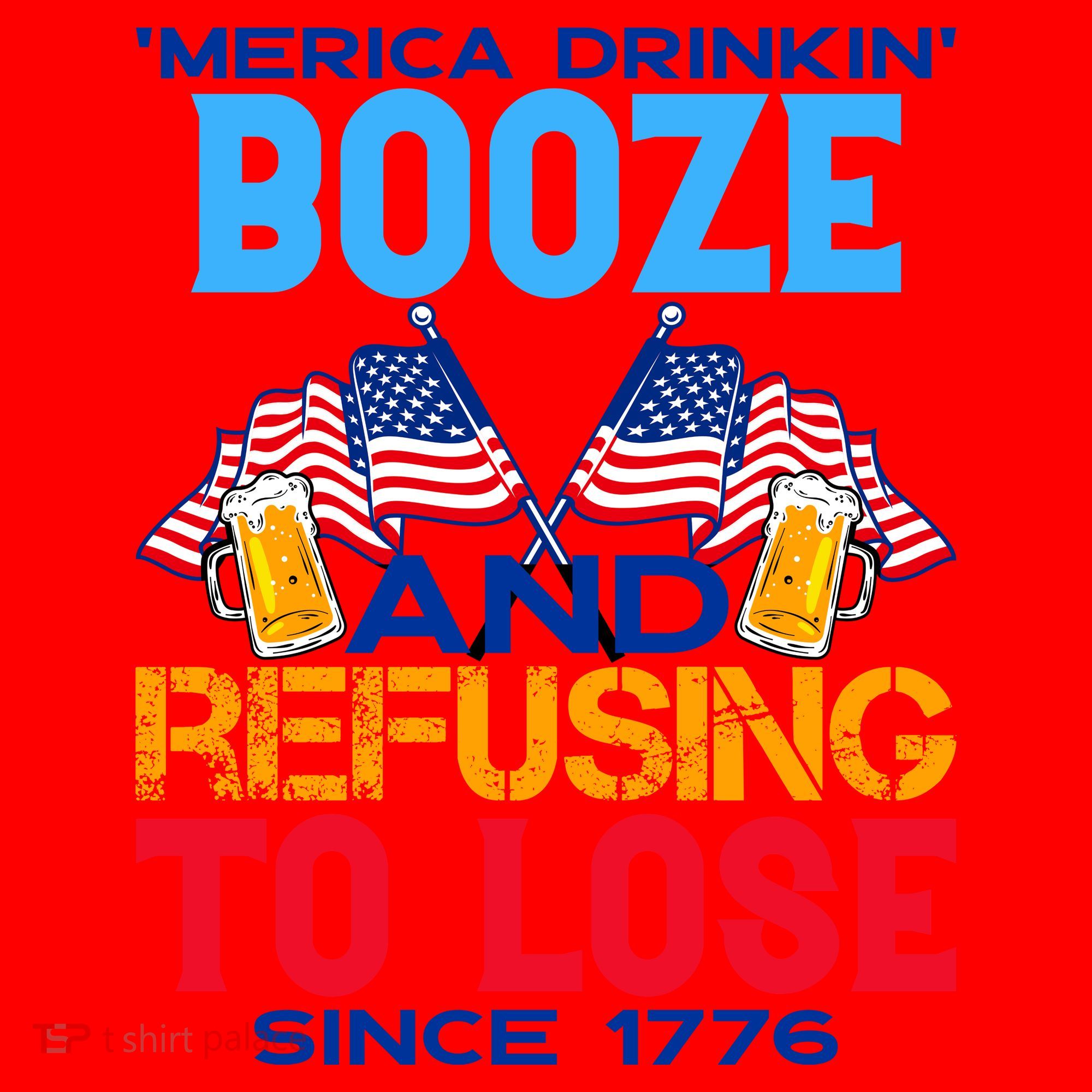 Merica Drinkin Booze And Refusing To Lose Since 1776 4th Of July USA Santa Hat
