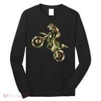 Motocross Dirt Bike Racing Camo Camouflage Long Sleeve Shirt thumb 0