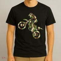 Motocross Dirt Bike Racing Camo Camouflage T-Shirt thumb 3