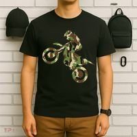 Motocross Dirt Bike Racing Camo Camouflage T-Shirt thumb 6