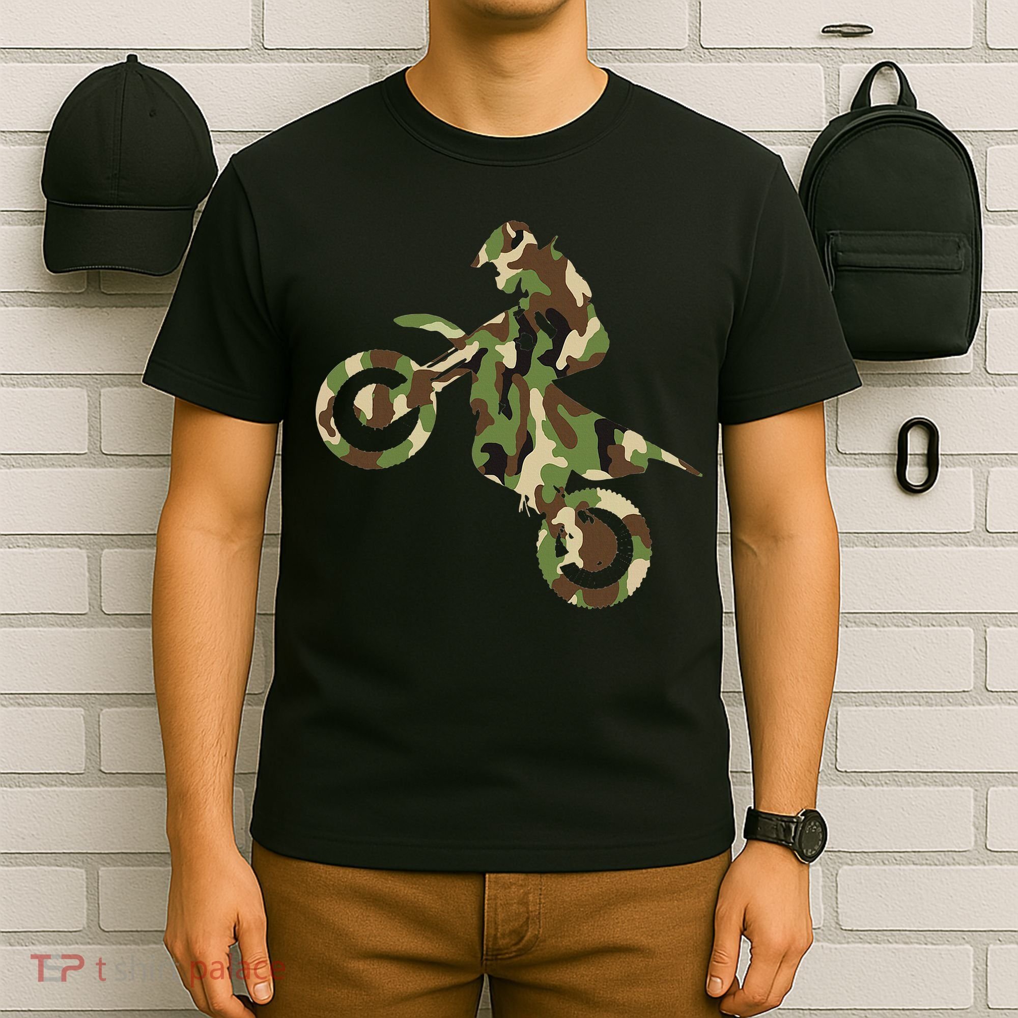 Motocross Dirt Bike Racing Camo Camouflage T-Shirt