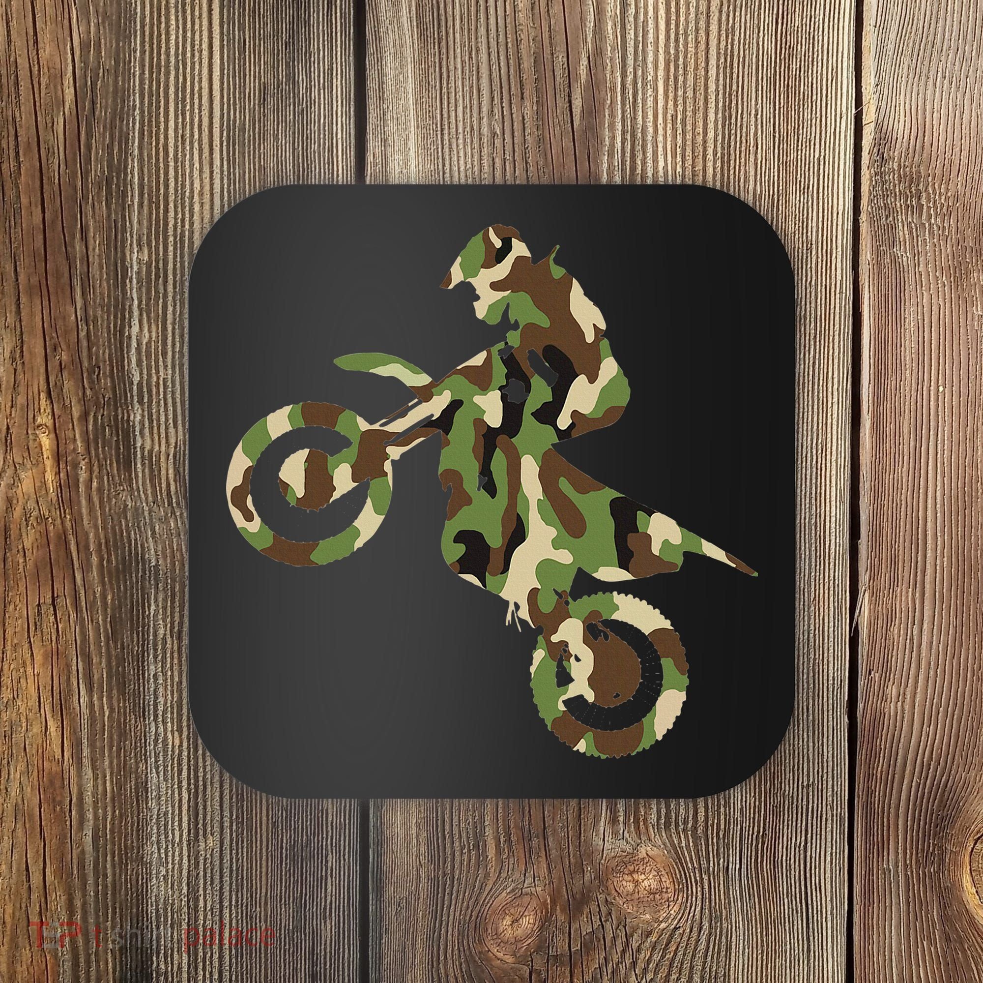 Motocross Dirt Bike Racing Camo Camouflage Coaster