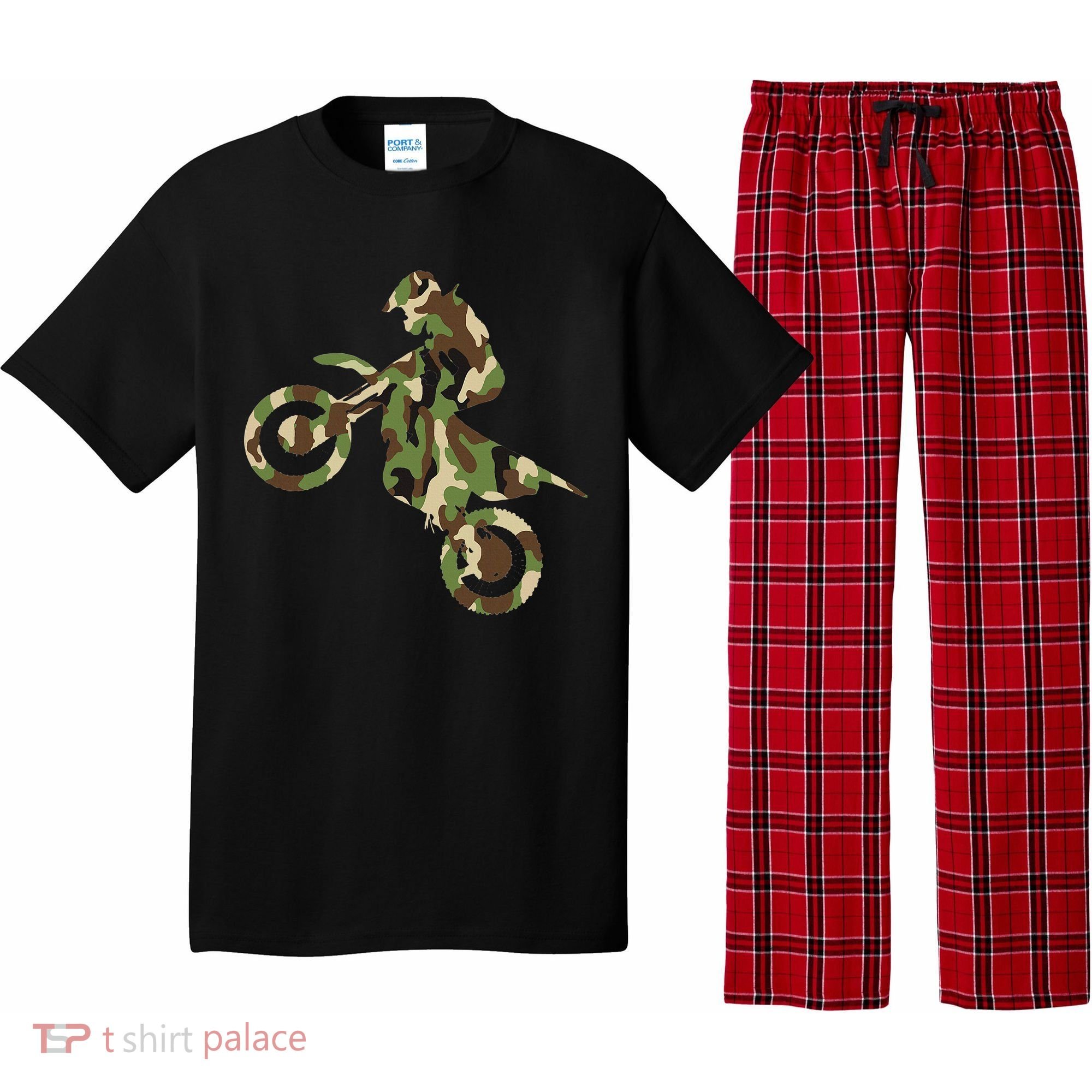Motocross Dirt Bike Racing Camo Camouflage Pajama Set