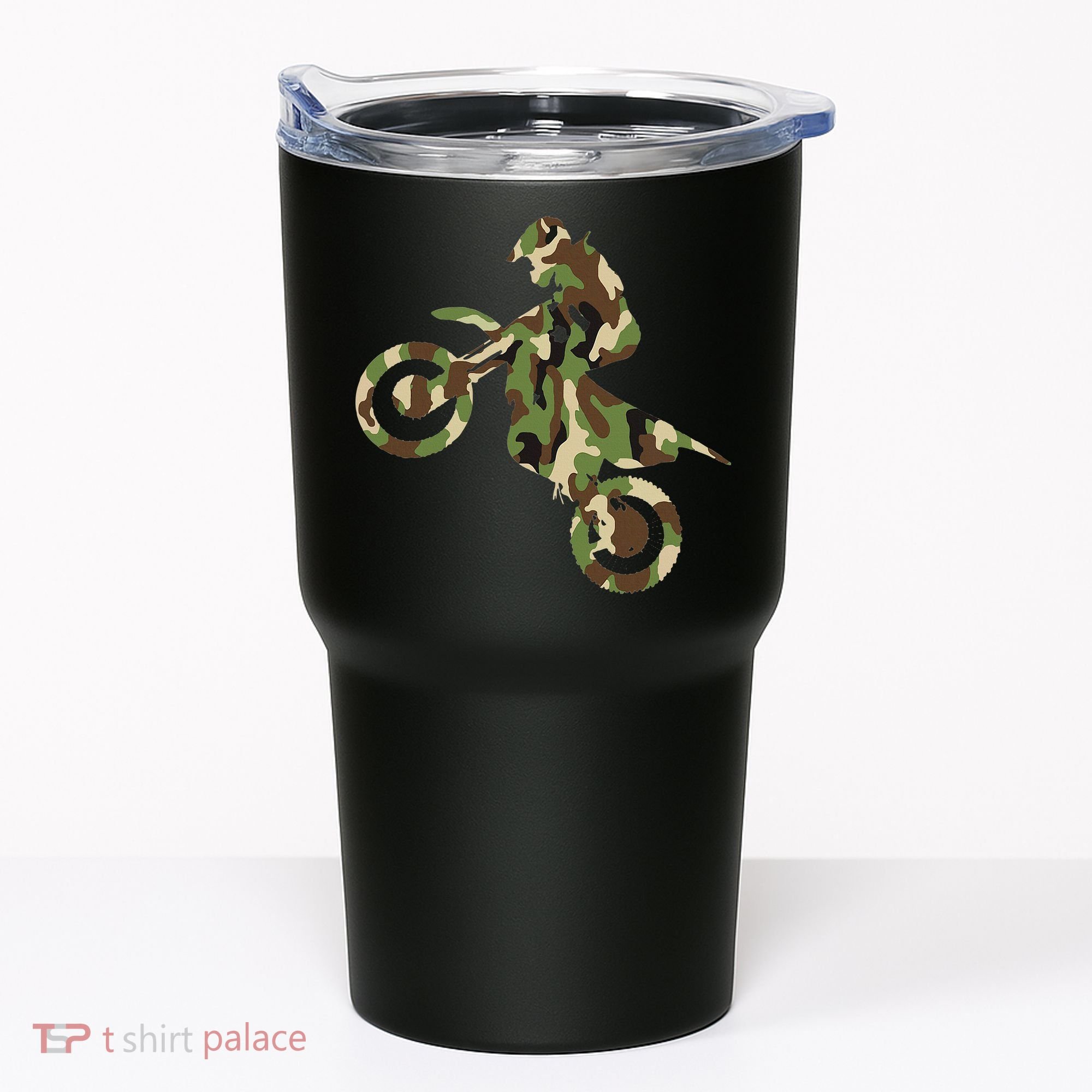 Motocross Dirt Bike Racing Camo Camouflage Tumbler