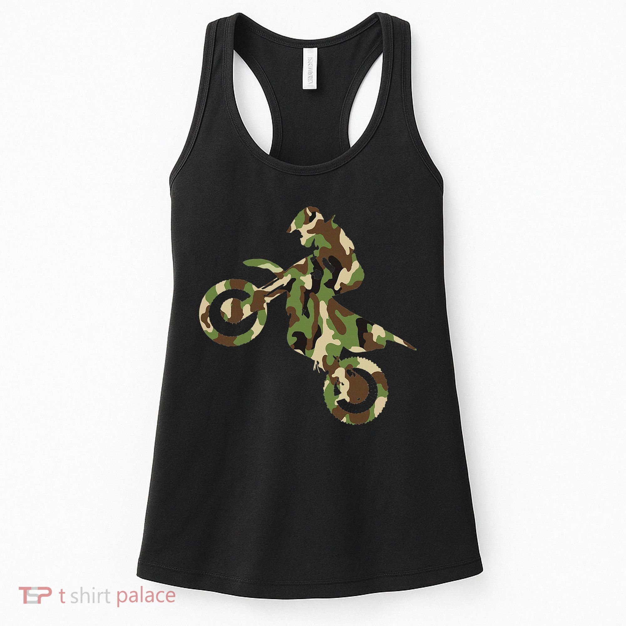 Motocross Dirt Bike Racing Camo Camouflage Women's Tank Top