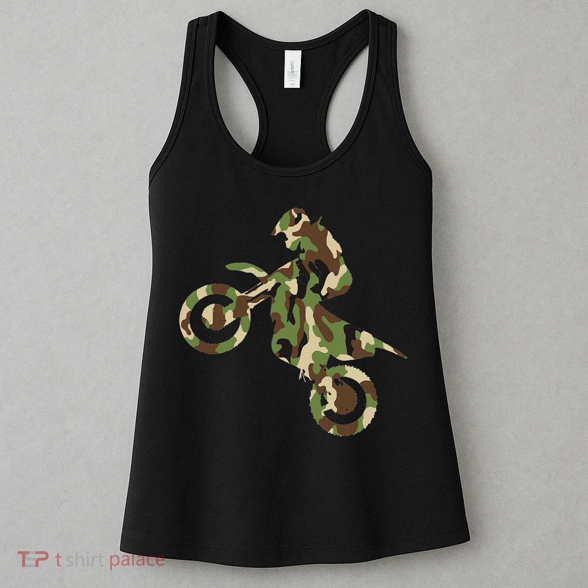 Motocross Dirt Bike Racing Camo Camouflage Women's Tank Top