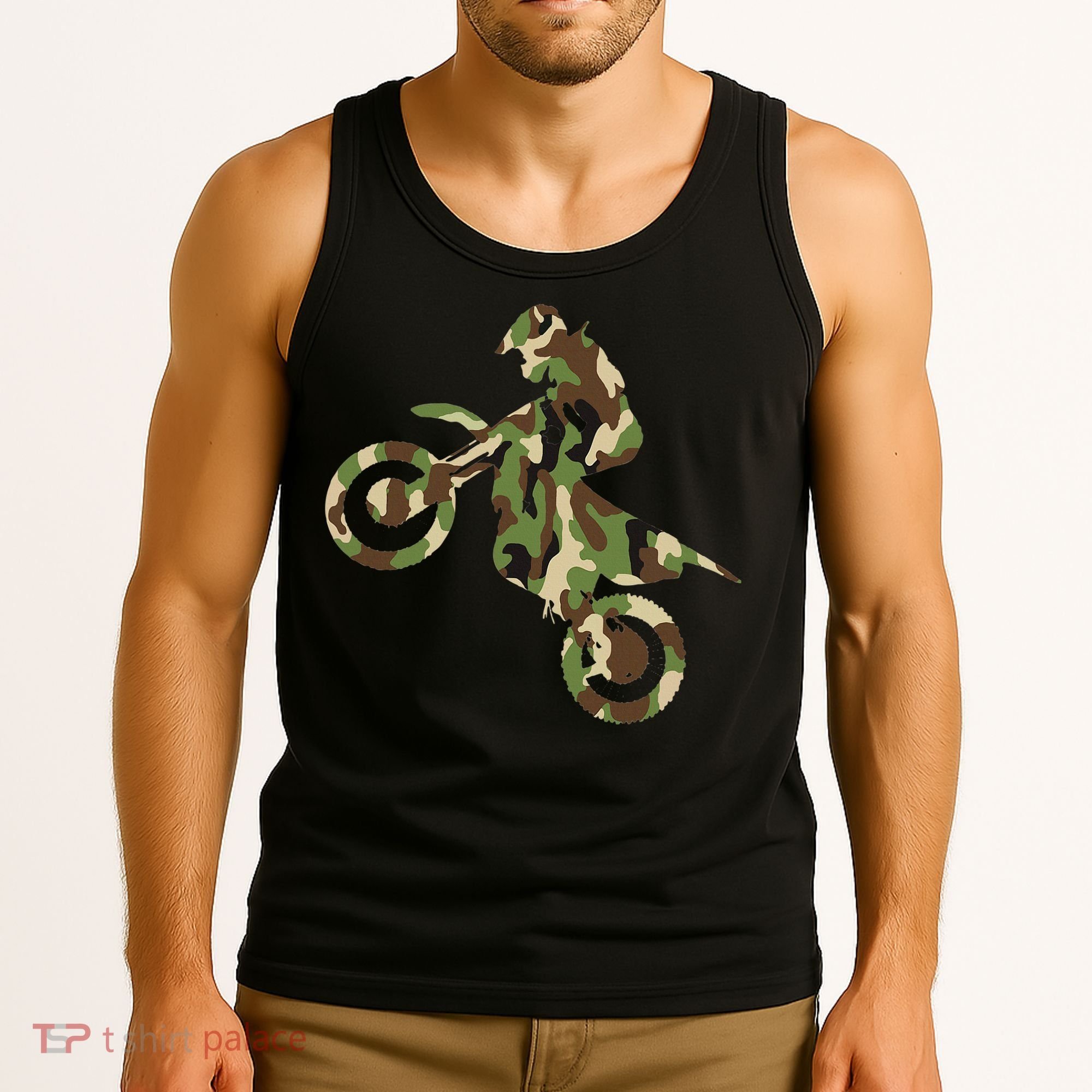 Motocross Dirt Bike Racing Camo Camouflage Tank Top