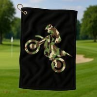 Motocross Dirt Bike Racing Camo Camouflage Golf Towel thumb 1
