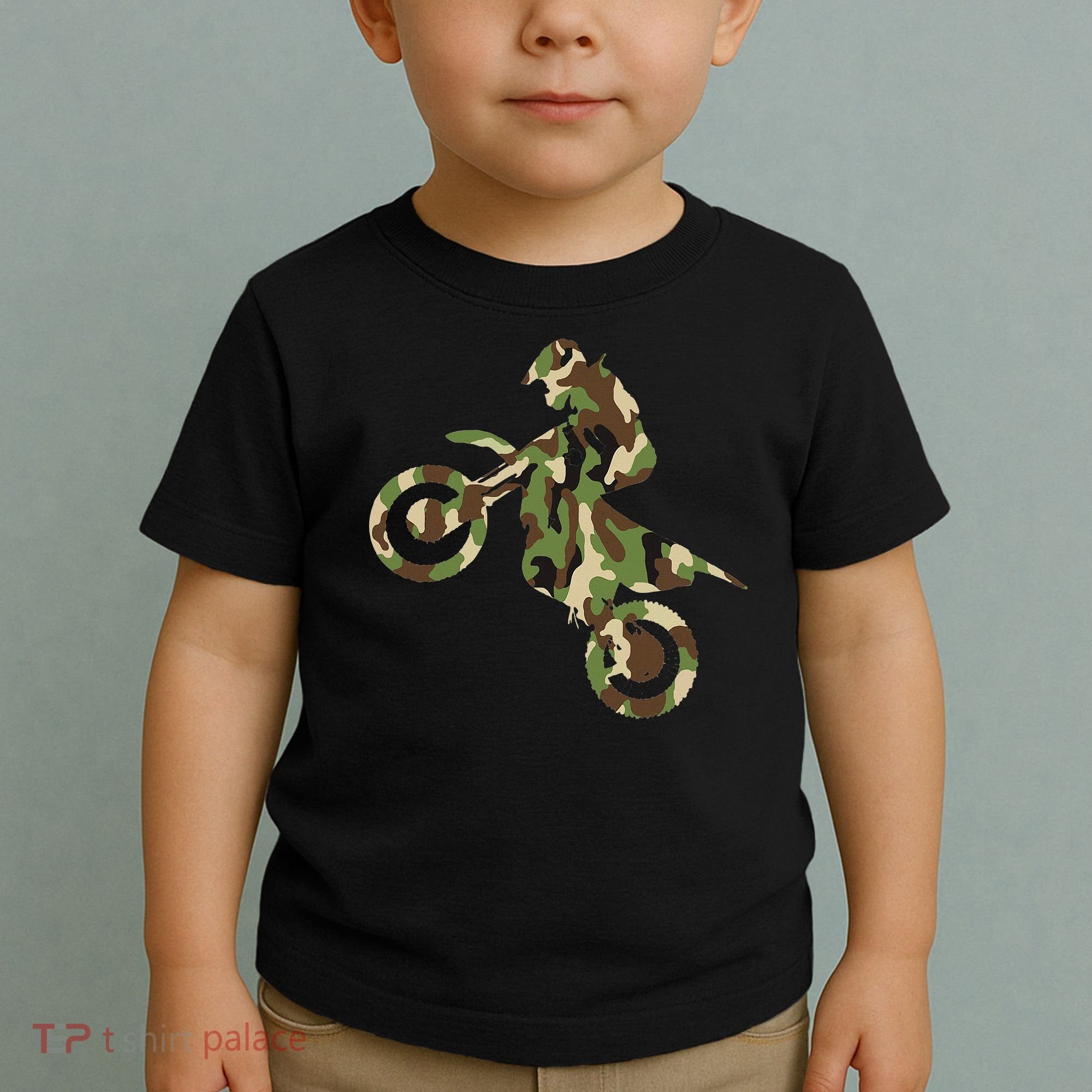 Motocross Dirt Bike Racing Camo Camouflage Toddler T-Shirt