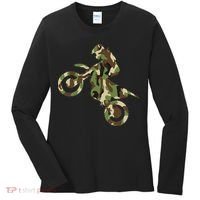 Motocross Dirt Bike Racing Camo Camouflage Women's Long Sleeve Shirt thumb 0